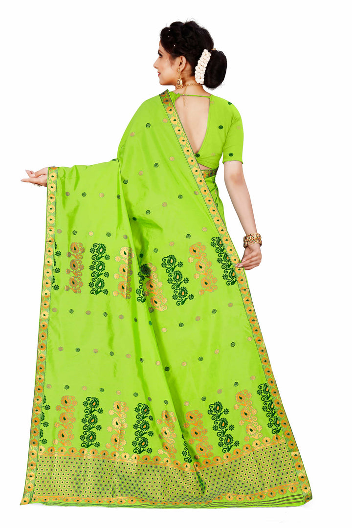 Gold Guna & Dhaga Work Poly Set Mekhela Sador