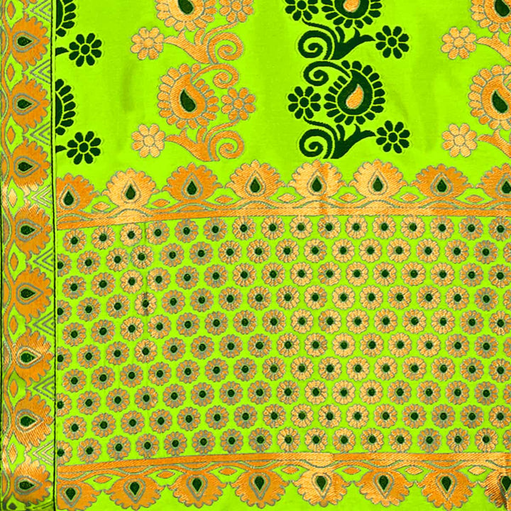 Gold Guna & Dhaga Work Poly Set Mekhela Sador