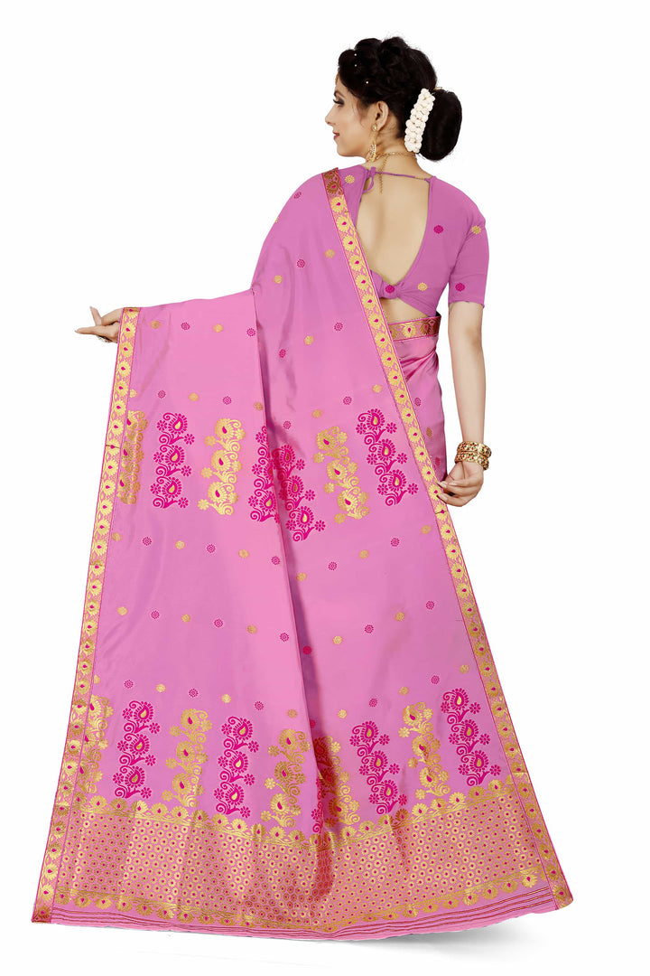 Gold Guna & Dhaga Work Poly Set Mekhela Sador