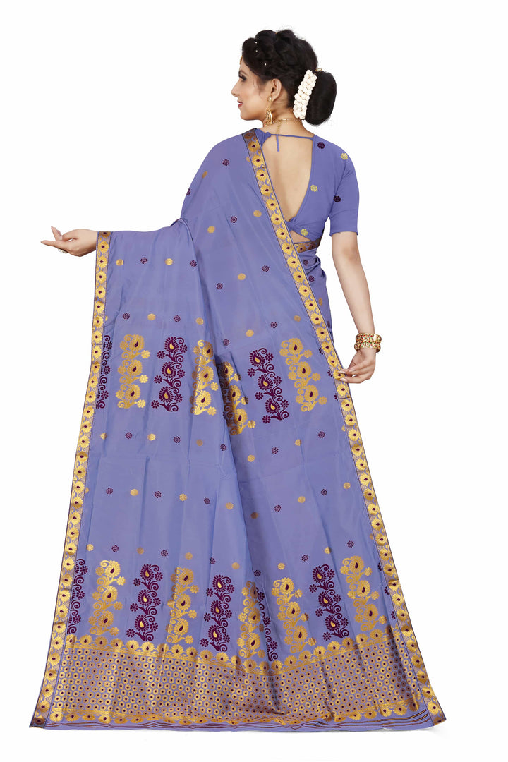 Gold Guna & Dhaga Work Poly Set Mekhela Sador