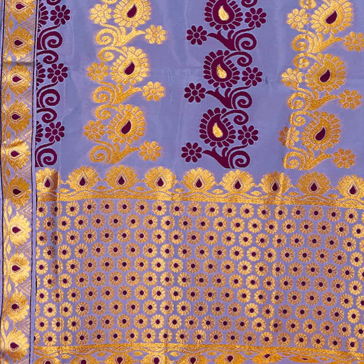 Gold Guna & Dhaga Work Poly Set Mekhela Sador