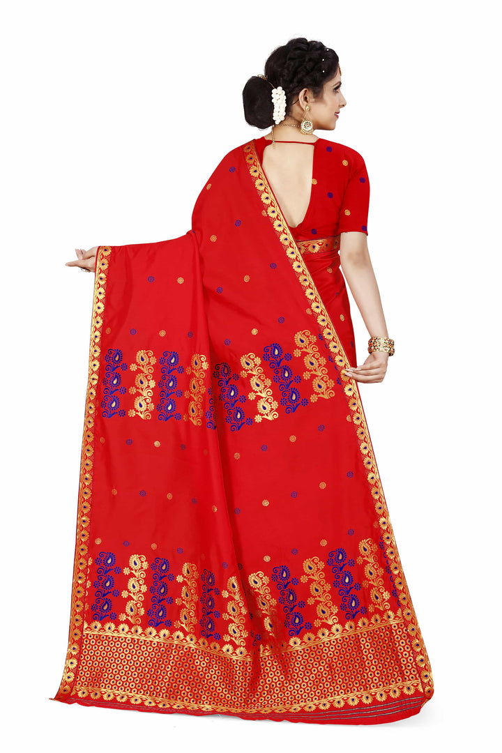 Gold Guna & Dhaga Work Poly Set Mekhela Sador
