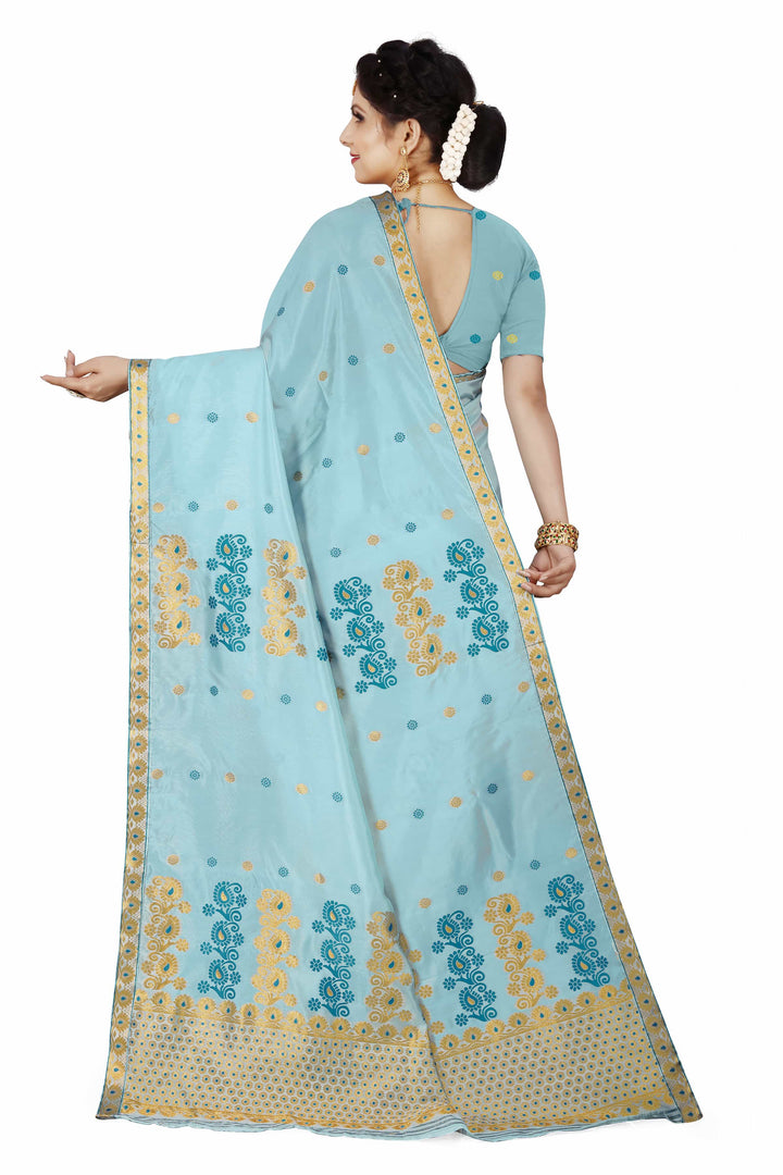 Gold Guna & Dhaga Work Poly Set Mekhela Sador