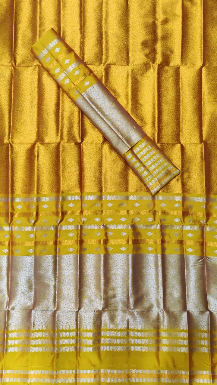 Silver Copper Guna Bedsheet Poly Set Mekhela Sador