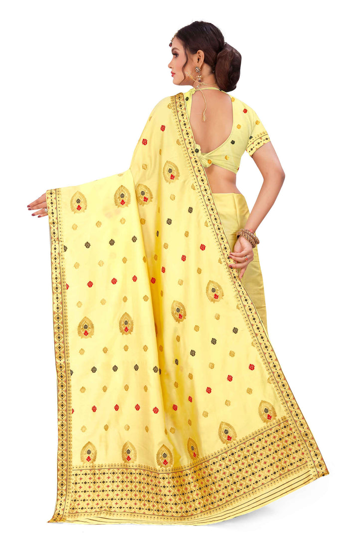 Silver Guna & Dhaga Mina Poly Set Mekhela Sador