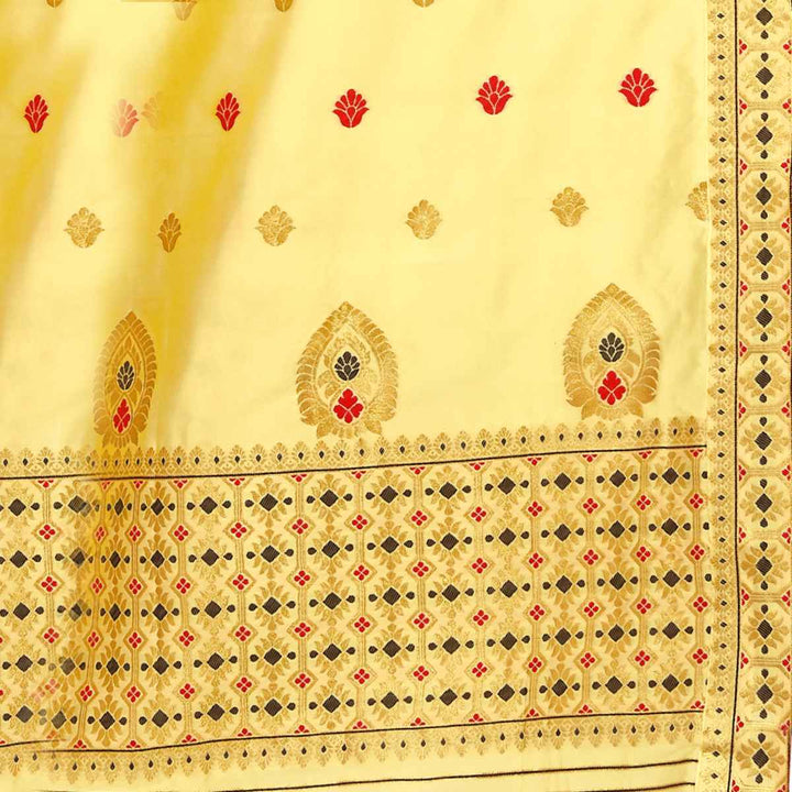Silver Guna & Dhaga Mina Poly Set Mekhela Sador