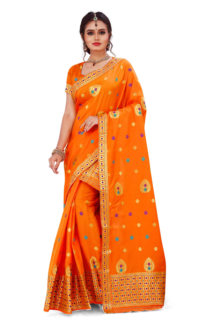 Silver Guna & Dhaga Mina Poly Set Mekhela Sador