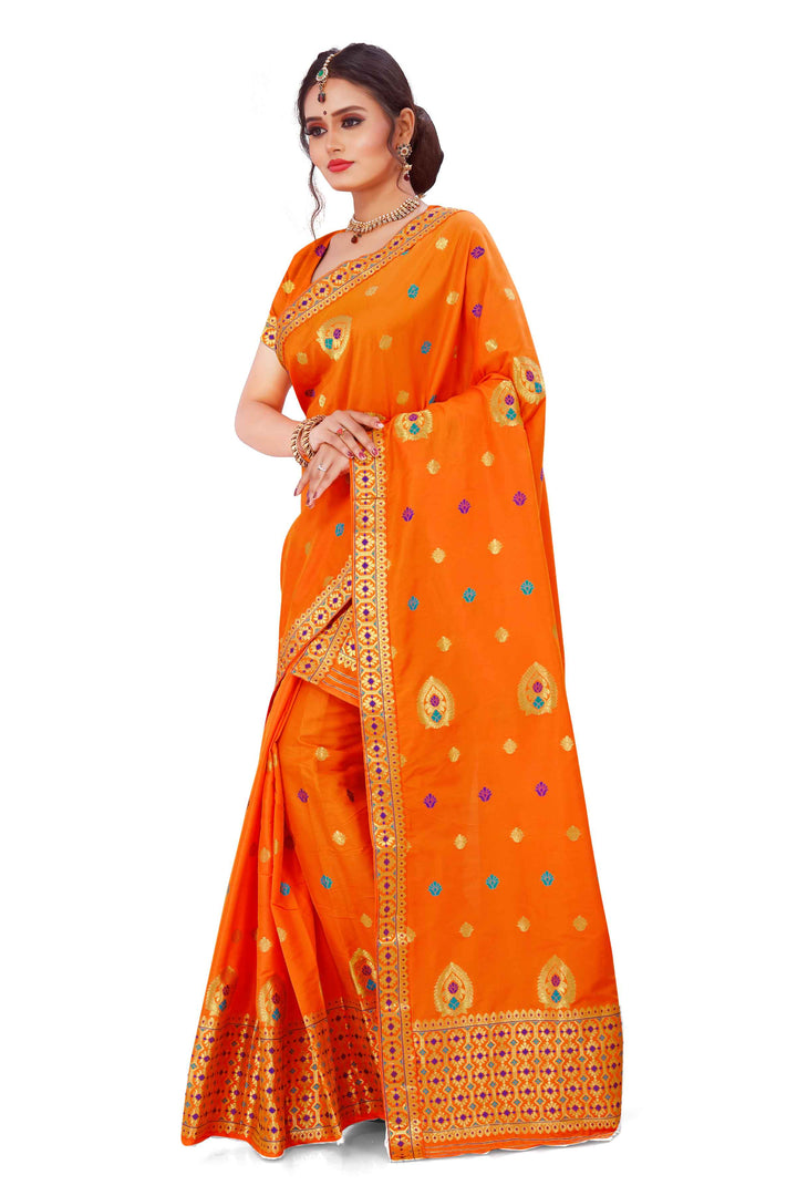 Silver Guna & Dhaga Mina Poly Set Mekhela Sador