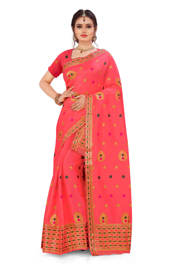 Silver Guna & Dhaga Mina Poly Set Mekhela Sador