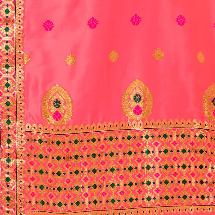 Silver Guna & Dhaga Mina Poly Set Mekhela Sador