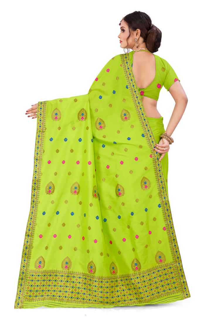 Silver Guna & Dhaga Mina Poly Set Mekhela Sador