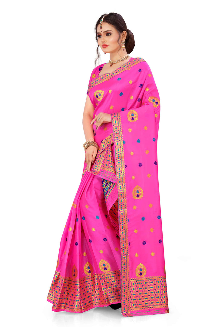 Silver Guna & Dhaga Mina Poly Set Mekhela Sador