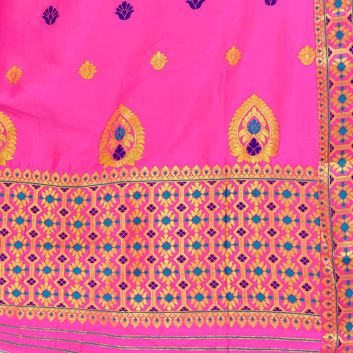 Silver Guna & Dhaga Mina Poly Set Mekhela Sador