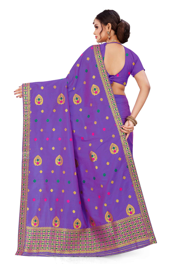 Silver Guna & Dhaga Mina Poly Set Mekhela Sador