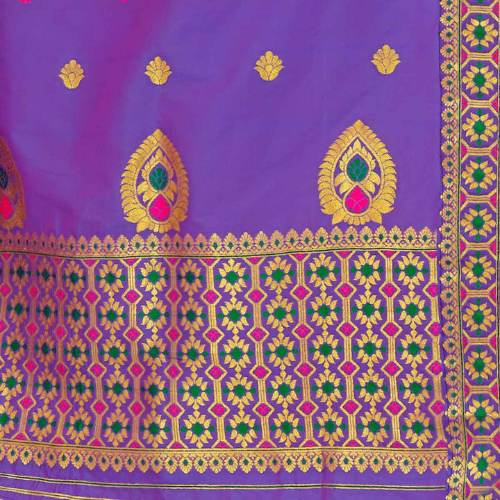 Silver Guna & Dhaga Mina Poly Set Mekhela Sador
