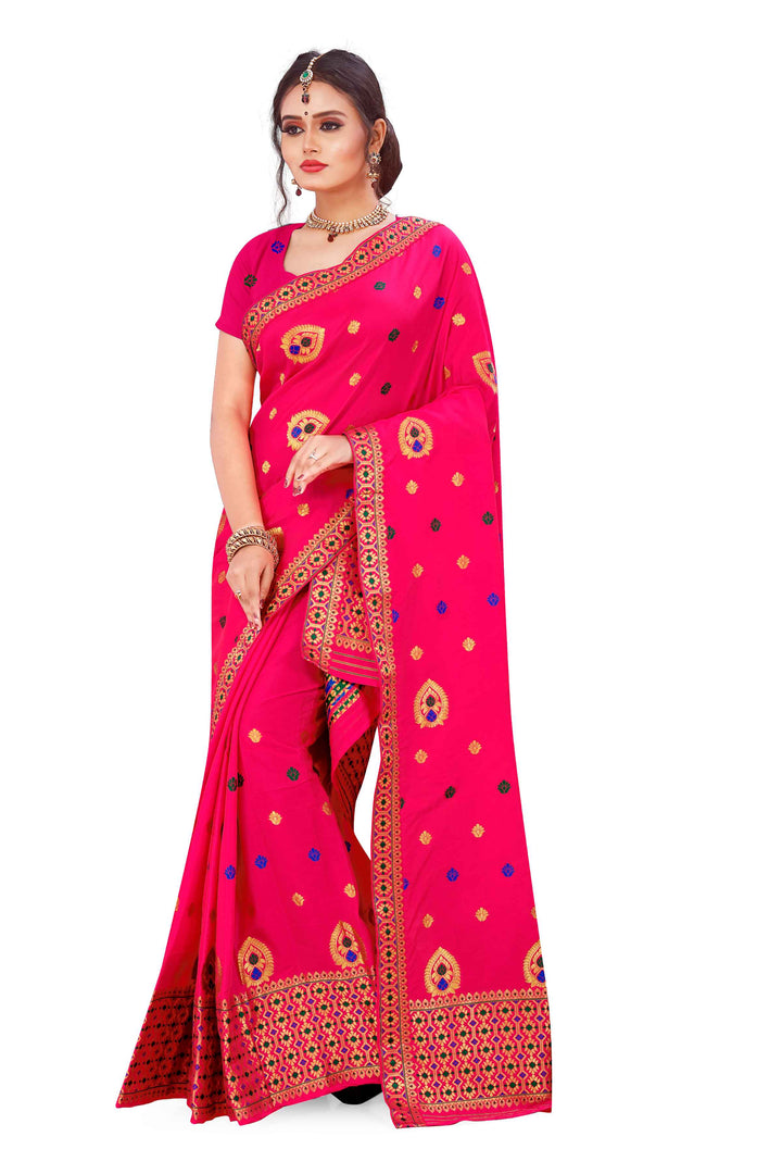 Silver Guna & Dhaga Mina Poly Set Mekhela Sador