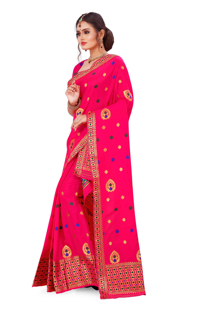 Silver Guna & Dhaga Mina Poly Set Mekhela Sador