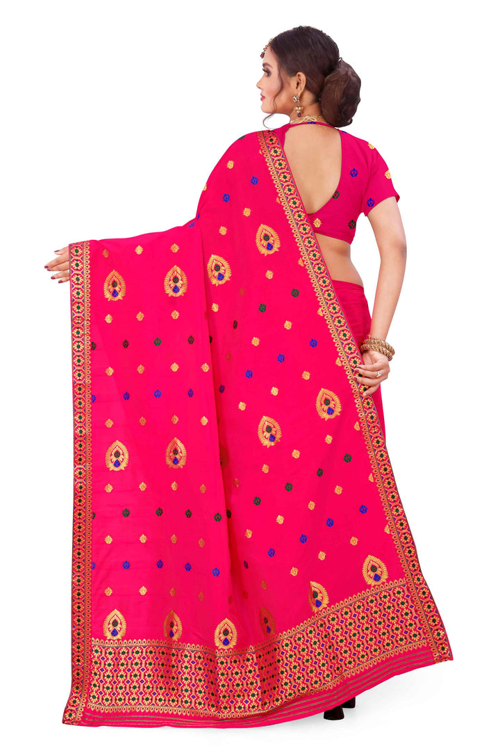 Silver Guna & Dhaga Mina Poly Set Mekhela Sador