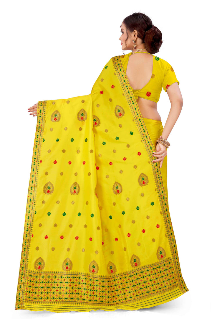 Silver Guna & Dhaga Mina Poly Set Mekhela Sador
