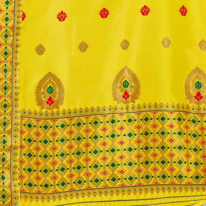 Silver Guna & Dhaga Mina Poly Set Mekhela Sador