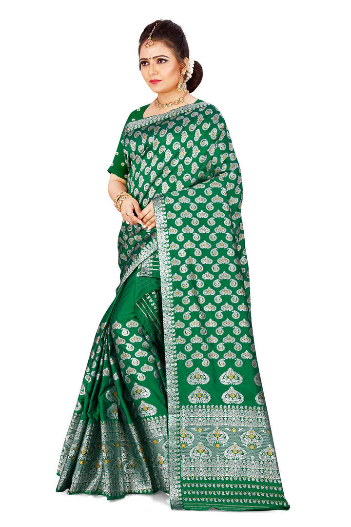 Silver Jari Bedsheet Mix Set Mekhela Sador