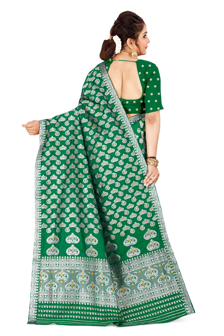 Silver Jari Bedsheet Mix Set Mekhela Sador