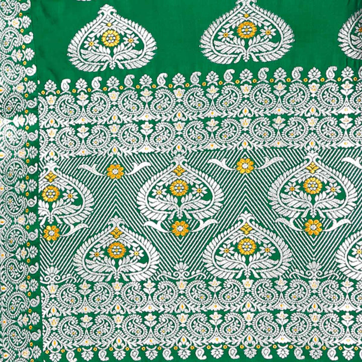Silver Jari Bedsheet Mix Set Mekhela Sador