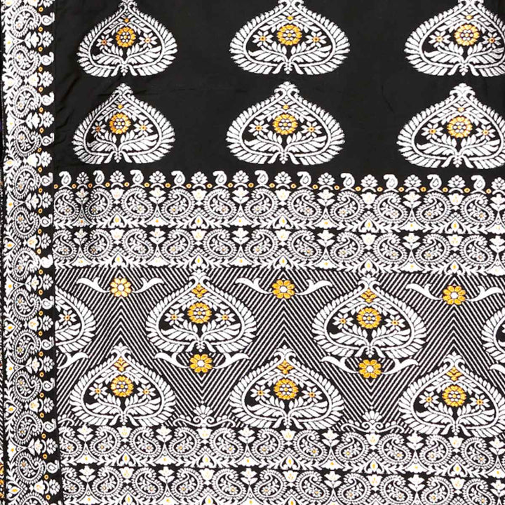 Silver Jari Bedsheet Mix Set Mekhela Sador