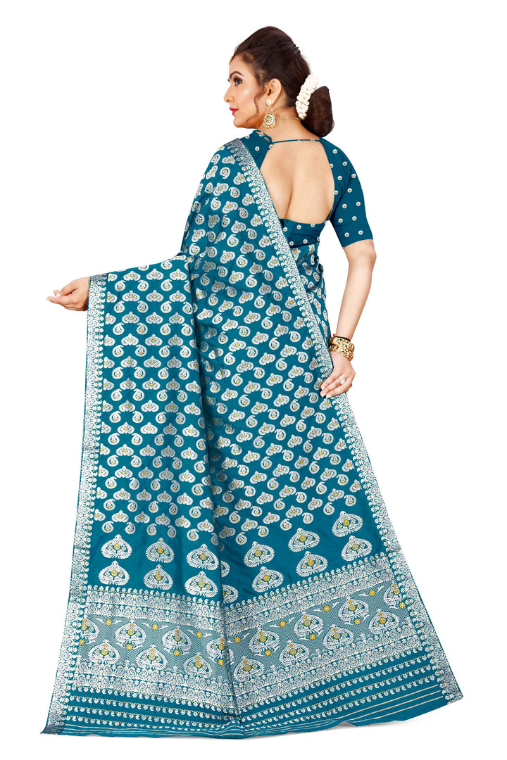 Silver Jari Bedsheet Mix Set Mekhela Sador