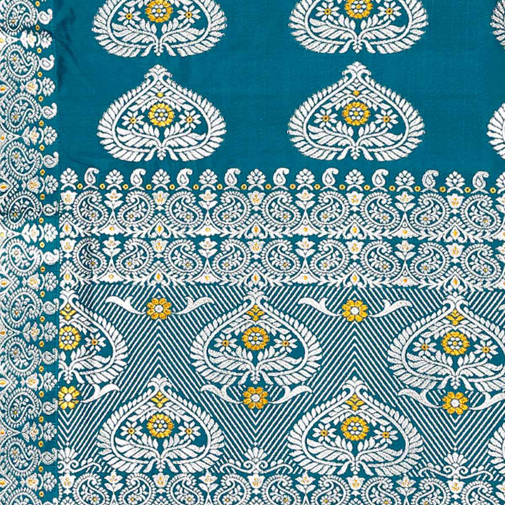 Silver Jari Bedsheet Mix Set Mekhela Sador
