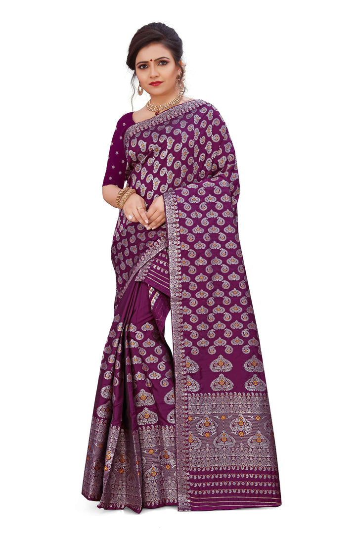Silver Jari Bedsheet Mix Set Mekhela Sador