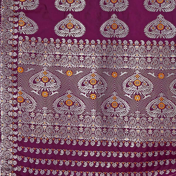 Silver Jari Bedsheet Mix Set Mekhela Sador