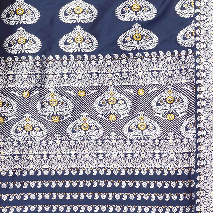 Silver Jari Bedsheet Mix Set Mekhela Sador