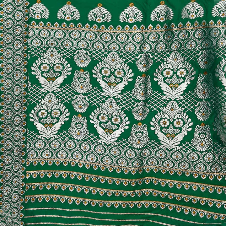 Silver Jari Bedsheet Mix Set Mekhela Sador
