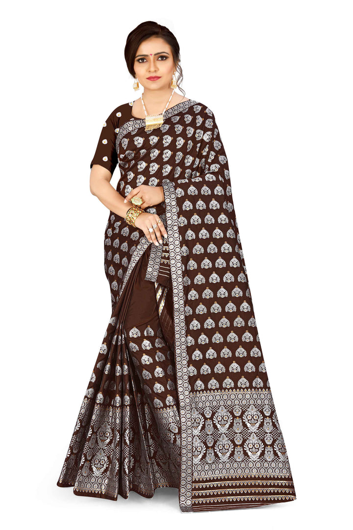 Silver Jari Bedsheet Mix Set Mekhela Sador