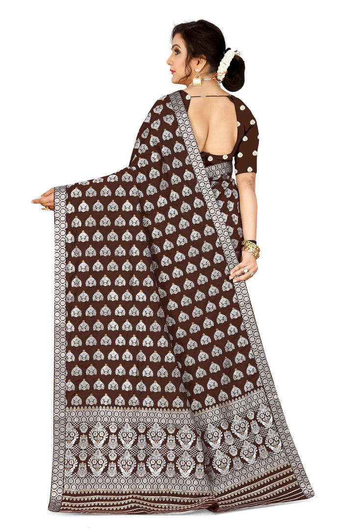 Silver Jari Bedsheet Mix Set Mekhela Sador