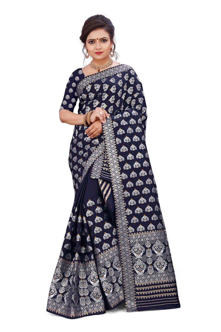 Silver Jari Bedsheet Mix Set Mekhela Sador