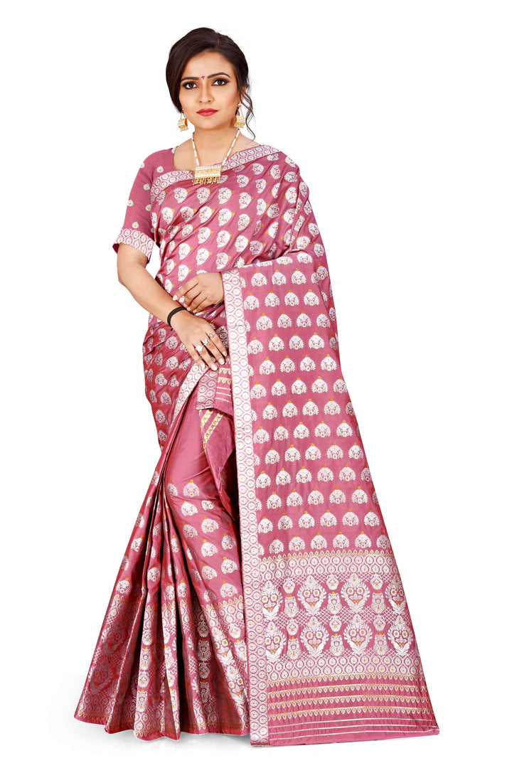 Silver Jari Bedsheet Mix Set Mekhela Sador