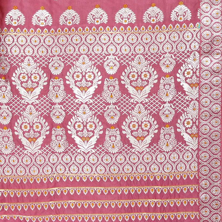 Silver Jari Bedsheet Mix Set Mekhela Sador