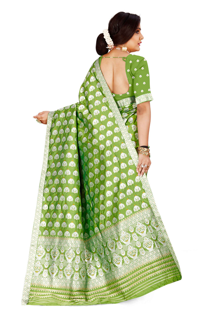 Silver Jari Bedsheet Mix Set Mekhela Sador