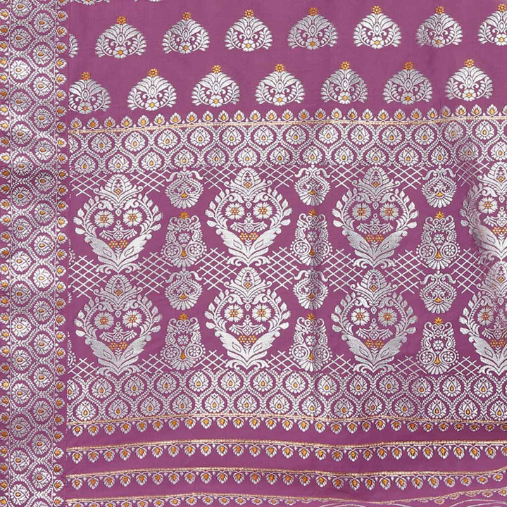 Silver Jari Bedsheet Mix Set Mekhela Sador