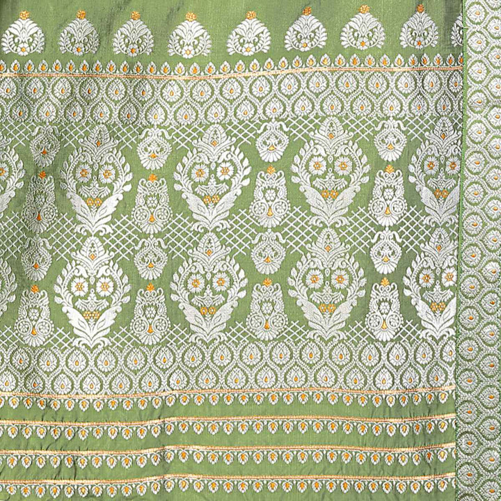 Silver Jari Bedsheet Mix Set Mekhela Sador