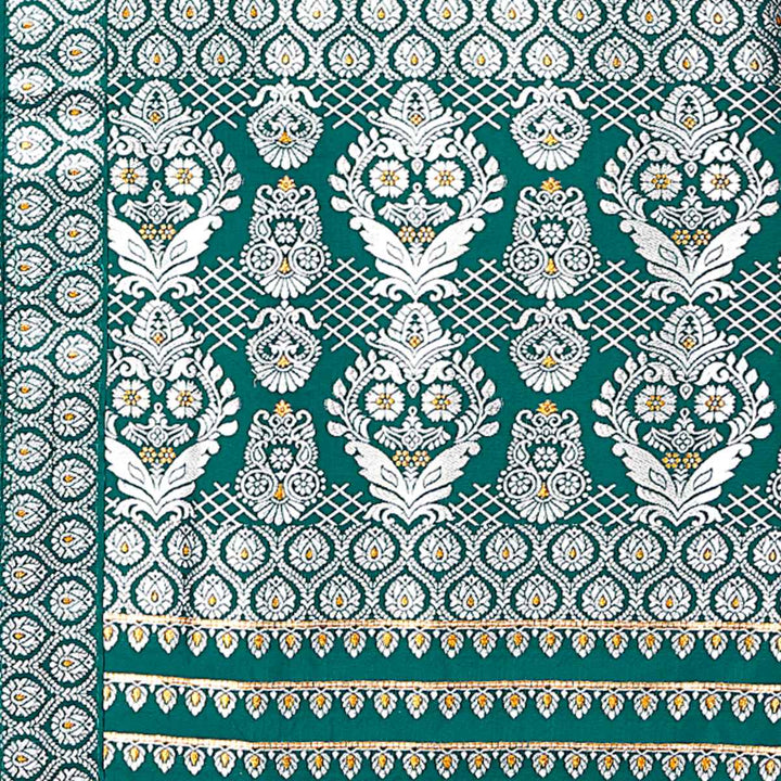 Silver Jari Bedsheet Mix Set Mekhela Sador