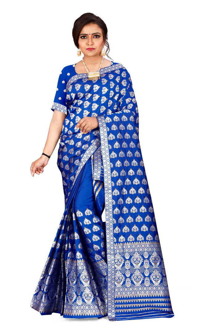 Silver Jari Bedsheet Mix Set Mekhela Sador