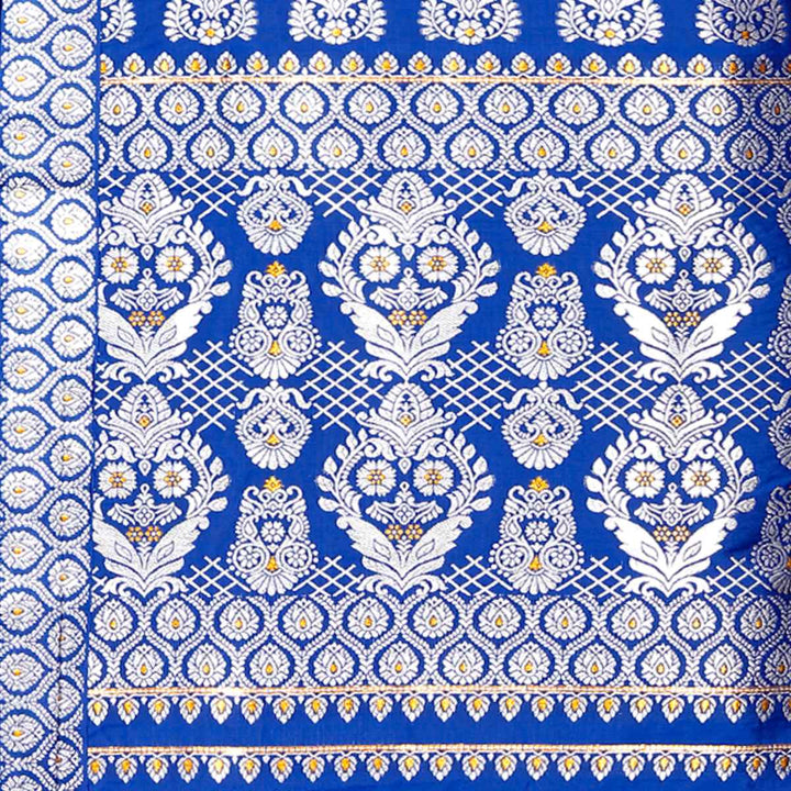 Silver Jari Bedsheet Mix Set Mekhela Sador