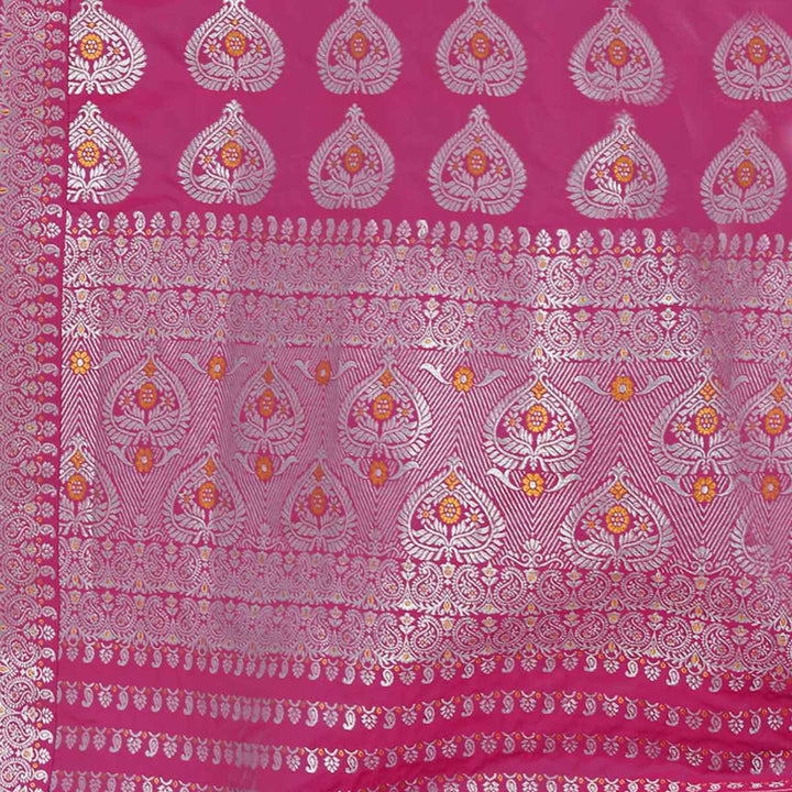 Silver Jari Bedsheet Mix Set Mekhela Sador