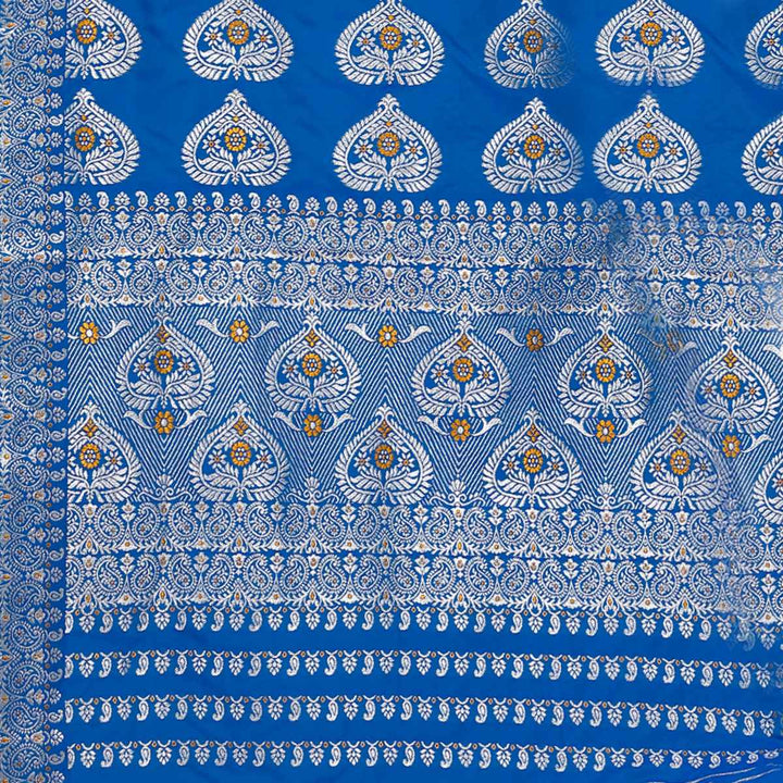 Silver Jari Bedsheet Mix Set Mekhela Sador
