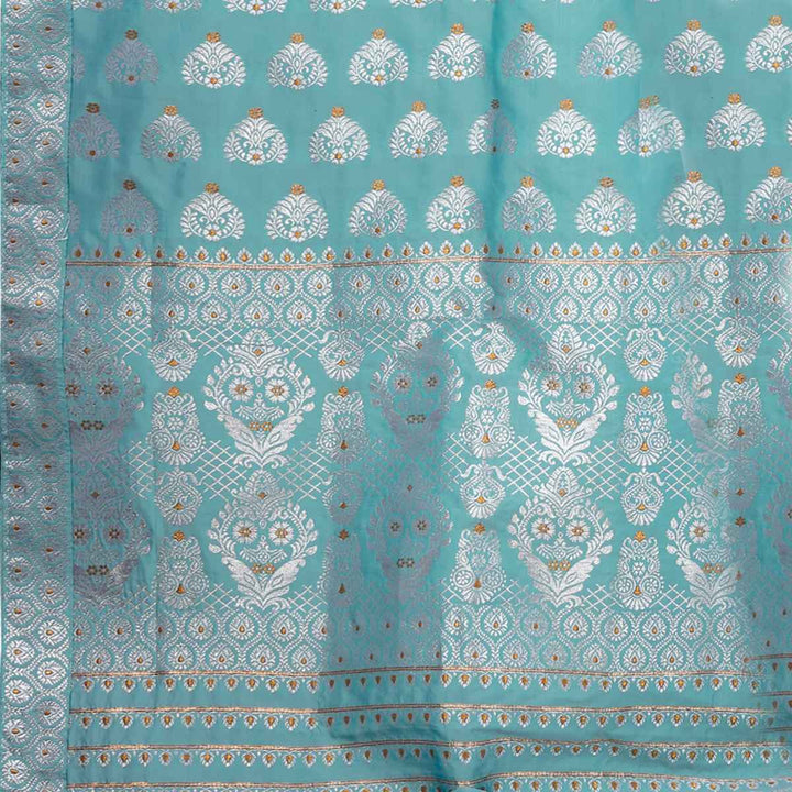 Silver Jari Bedsheet Mix Set Mekhela Sador