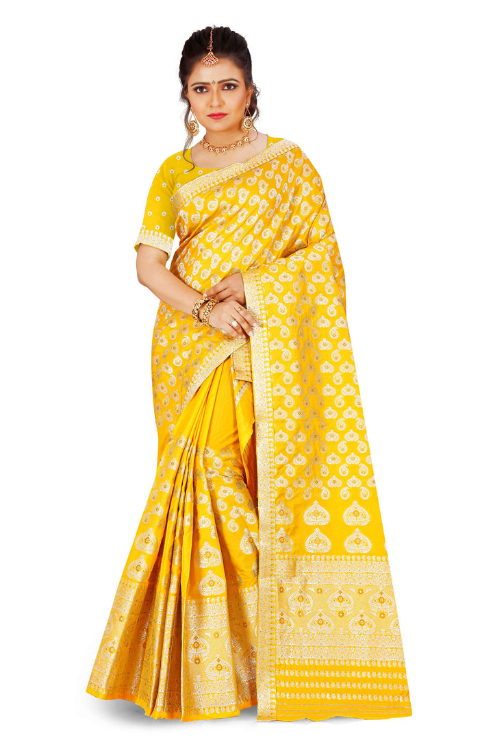 Silver Jari Bedsheet Mix Set Mekhela Sador