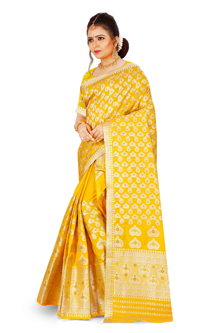 Silver Jari Bedsheet Mix Set Mekhela Sador